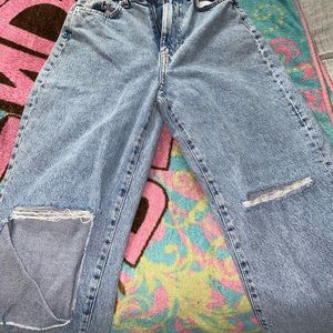 Denim H&M ripped straight leg jeans